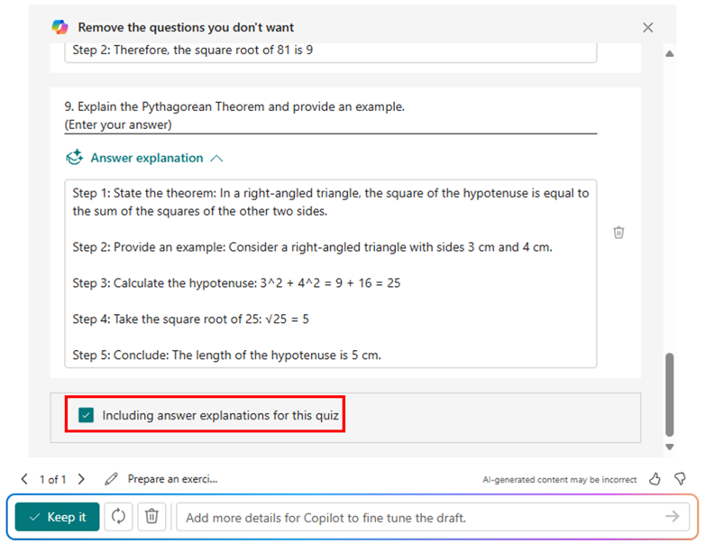 Step-by-step answer explanation