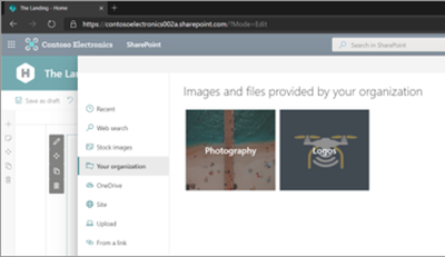 Organization assets library for enterprise images